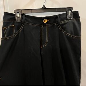 Iman Ladies Medium Super Wide Leg Trendy Dark Stretch Jeans- Like NEW!